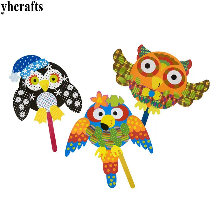 

12PCS/4BAG/LOT.Create your own happy bird,Pops craft,Paper craft kits,Early educational toys,Kids toys,3 design,20cm.