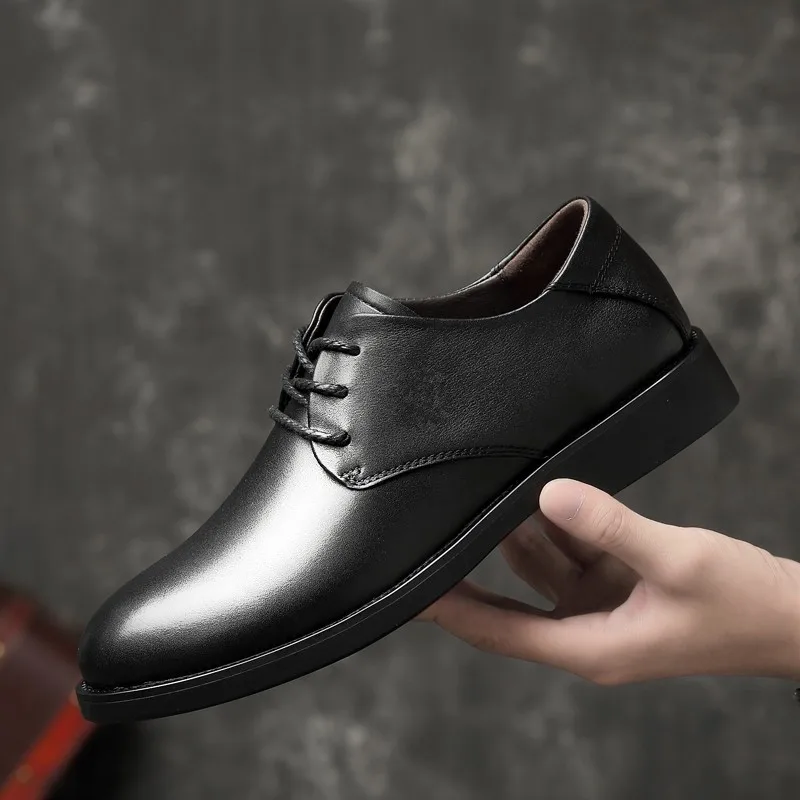 

men Dress Shoes genuine leather high Quality Men lace up Oxford business Shoes Brand Men Formal Shoes Men Wedding party Shoes k3