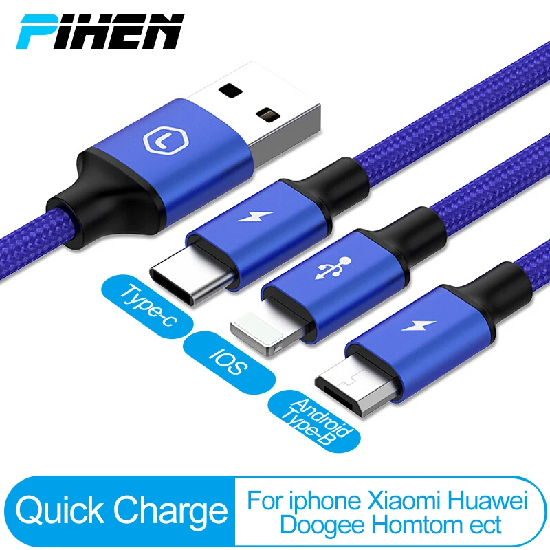 3 in 1 USB C Cable Micro Cable USB 3.0 Extension Cable Quick Charge