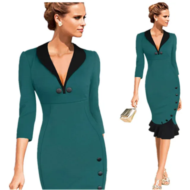 Pinup Elegant Formal Midi Dress