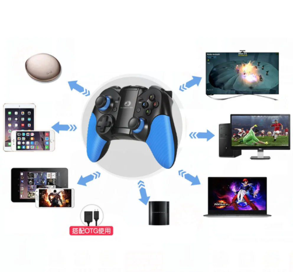Good price X5 bluetooth 4.0 gamepad 2.4G for PS3 android ios pc games controller for phones with stand