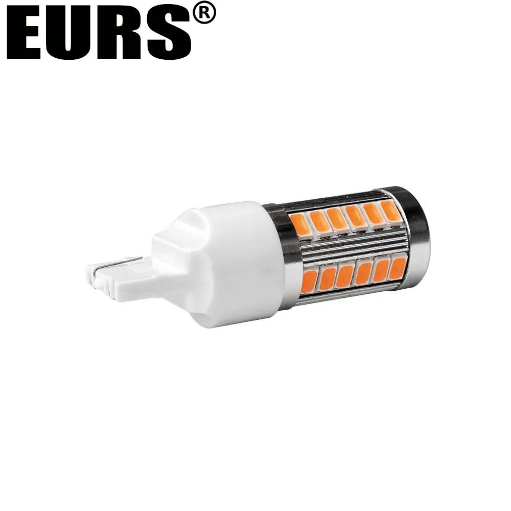 EURS 2 шт. красный белый желтый 33 SMD 5630 5730 светодиодный T20 7440 W21W WY21W мотоцикл