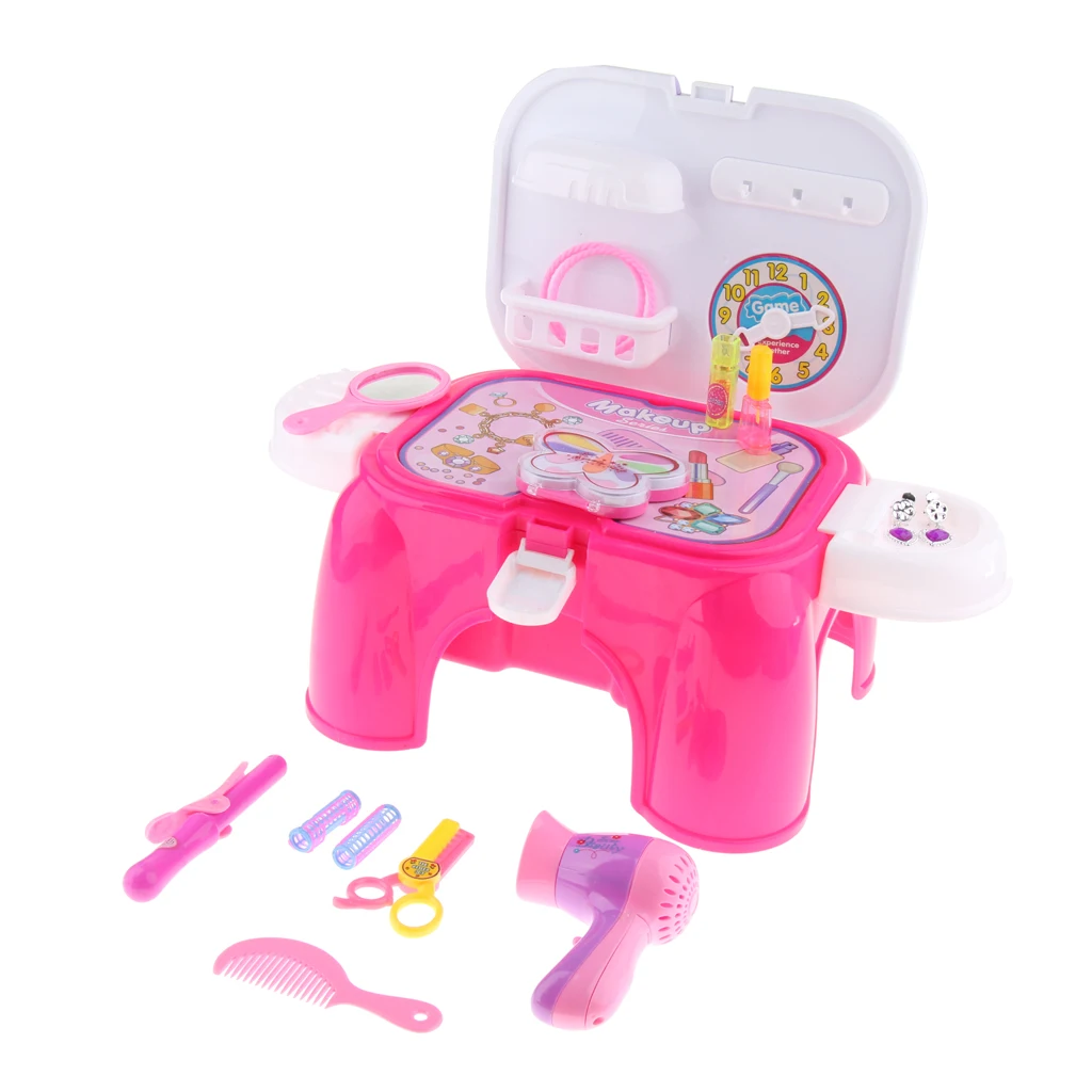 2 in 1 Plastic Pretend Play Makeup Toy Set Portable Chair for Kids Activity & Early Development Education 2 in 1 Plastic Pretend Play Makeup Toy Set Portable Chair for Kids Activity & Early Development Education