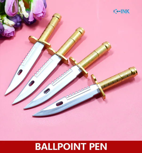 

24pcs / lot , Novelty Knife Shaped Ballpoint Pen , School Kids Gift Knife Ball Pen for Boys