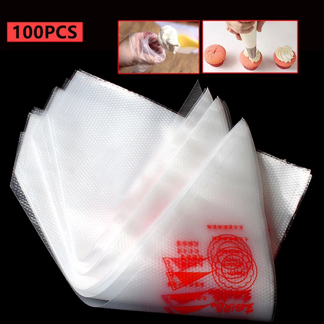 

Cake Decorating Tool 100 PCS/bag Small Size Disposable Piping Bag Icing Fondant Cake Cream Decorating Pastry Tip Free Shipping