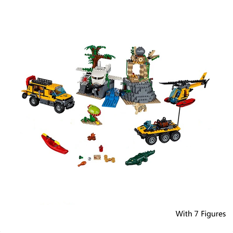 Lepin-02061-City-Series-Exploration-of-Jungle-Building-Blocks-Set-60161-Educational-Toys-For-Children-Christmas (2)