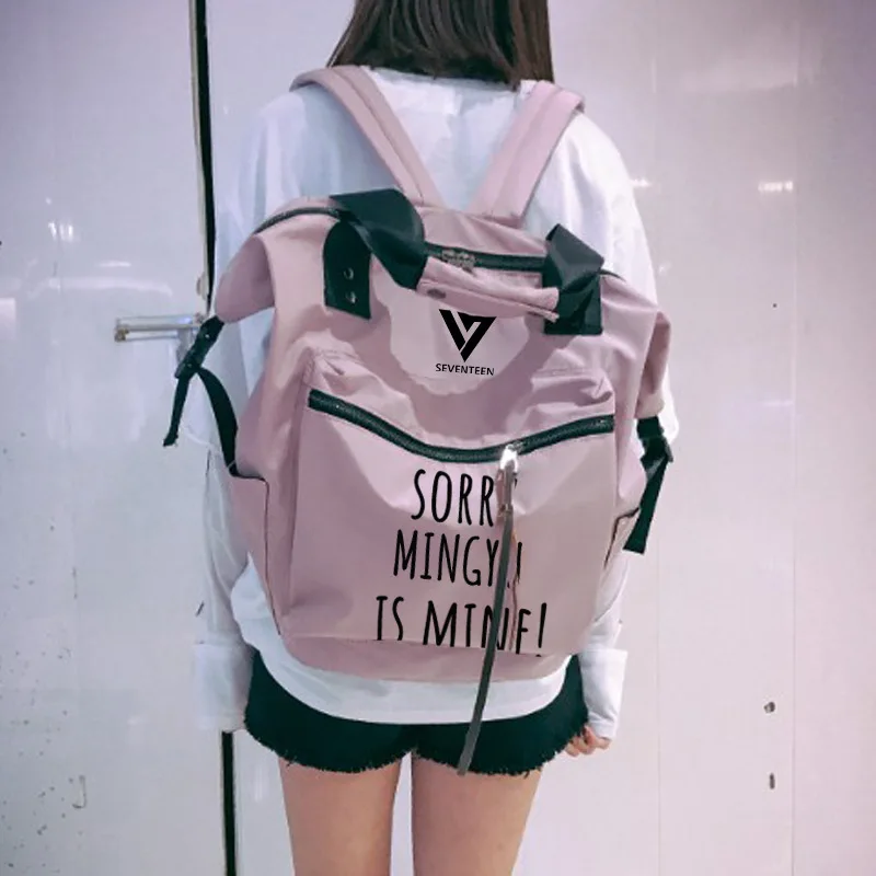 Kpop Harajuku рюкзак Idol Забавный Mochila Seventeen 17 рюкзаки для девочек-подростков школьная сумка холщовый рюкзак в стиле хип-хоп