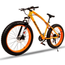 for Russia mountain bike 7/21speed bicycle 26×4.0 fat bike Spring Fork snow bike road bike Front and Rear Mechanical Disc Brake