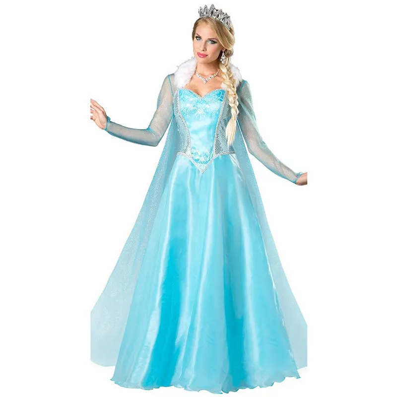 Костюм Олафа Эльзы для косплея; нарядное платье принцессы с блестками; наряд Снежной Королевы для костюмированной вечеринки на Хэллоуин; Одежда для взрослых