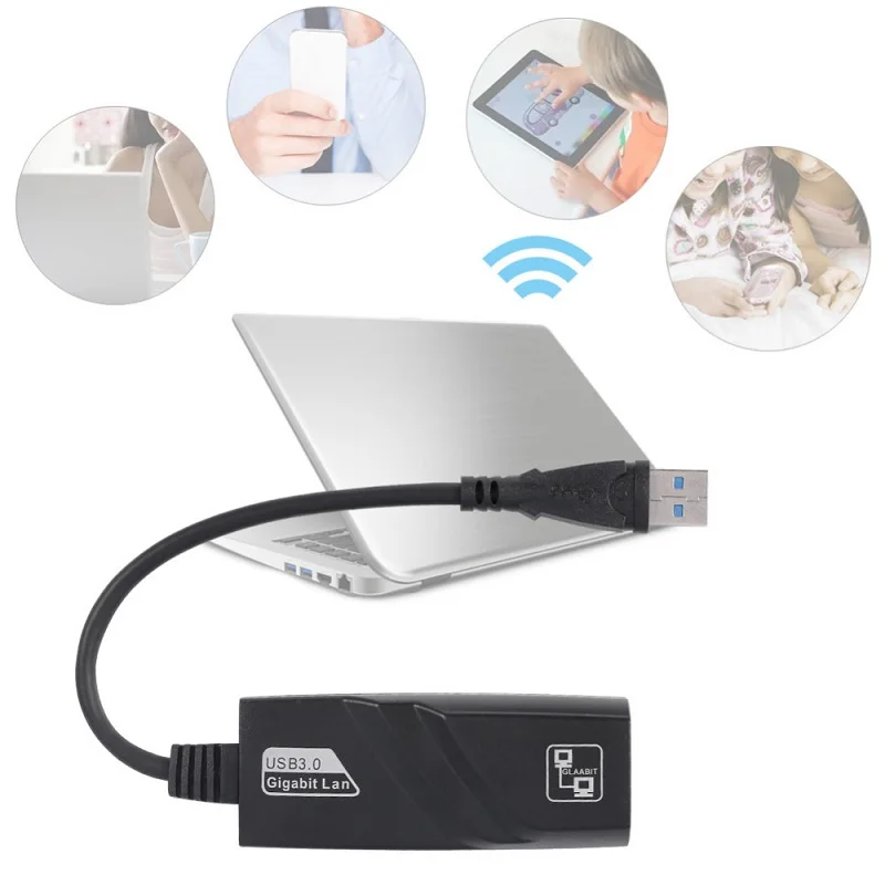 USB 3,0 к RJ45 Gigabit Ethernet сетевой адаптер проводной Lan для Mac OS/Windows/Android/IOS с адаптером Ethernet