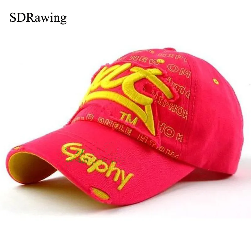 rose red yellow Sdrawing Snapback Бейсболка Шляпы Хип-хоп установлены дешевые шляпы для мужчин женщины Gorras загнутыми полями шляпы повреждения cap - Цвет: rose red yellow