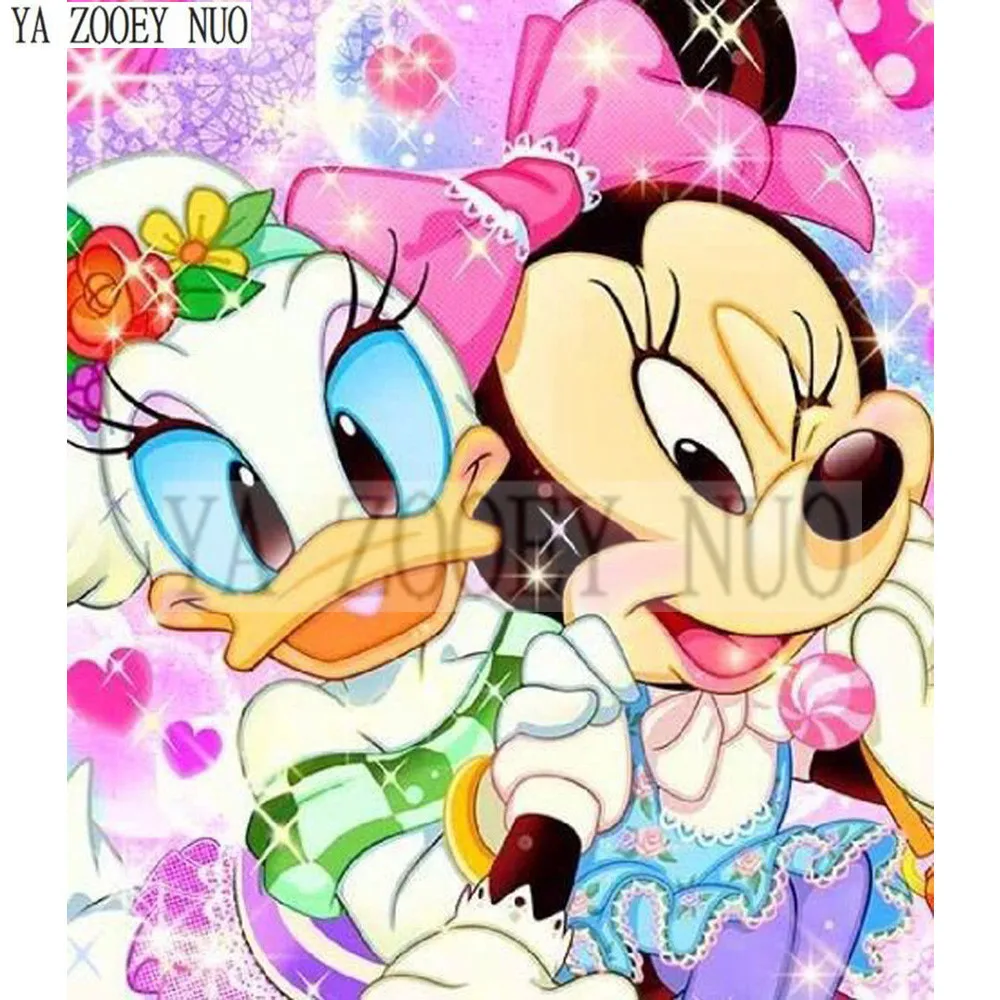 

YA ZOOEY NUO Diamond Painting Cross Stitch cartoon animals Mosaic round Rhinestones Diamond Embroidery Cartoon Child gifts K1343