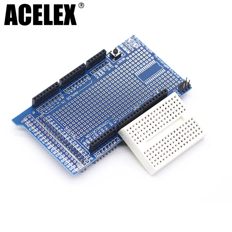 

MEGA 2560 R3 Proto Prototype Shield V3.0 Expansion Development Board + Mini PCB Breadboard 170 Tie Points for arduino DIY