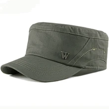 HT2530 хлопковая дышащая бейсбольная кепка, летняя Солнцезащитная шляпа для мужчин и женщин, Кепка с плоским верхом, Кепка в стиле милитари, весенне-летняя регулируемая бейсболка