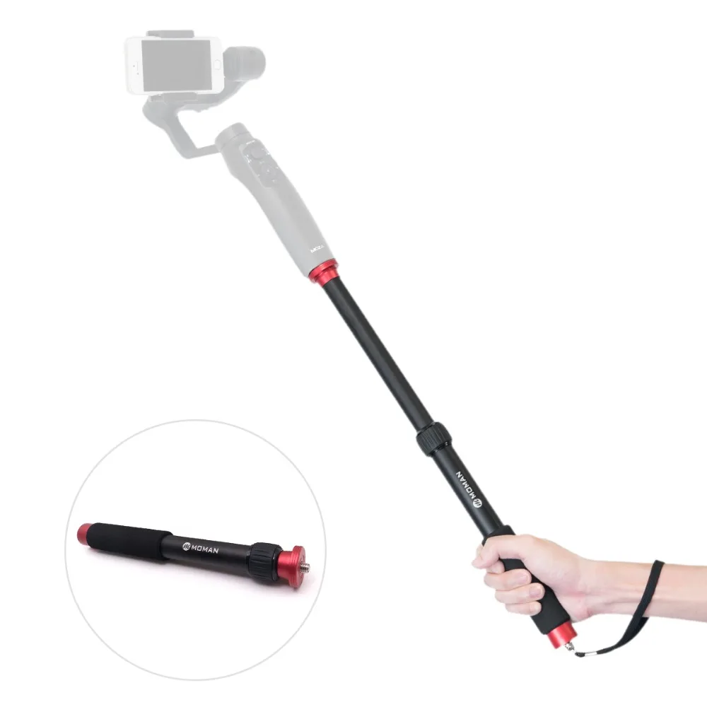 

Moman Handheld Extension Rod Retractable Selfie Stick Pole Support for DJI OSMO Mobile 2 Zhiyun Smooth 4 Moza Smartphone Gimbal