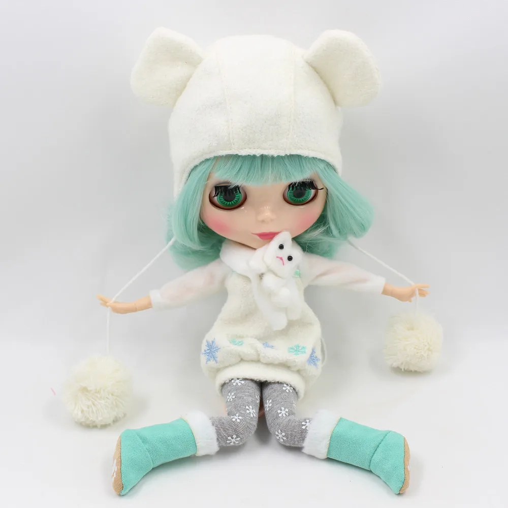 Кукла блайз ICY DBS телесного цвета № BL4006 Мятные волосы с челкой 1/6 для суставов тела