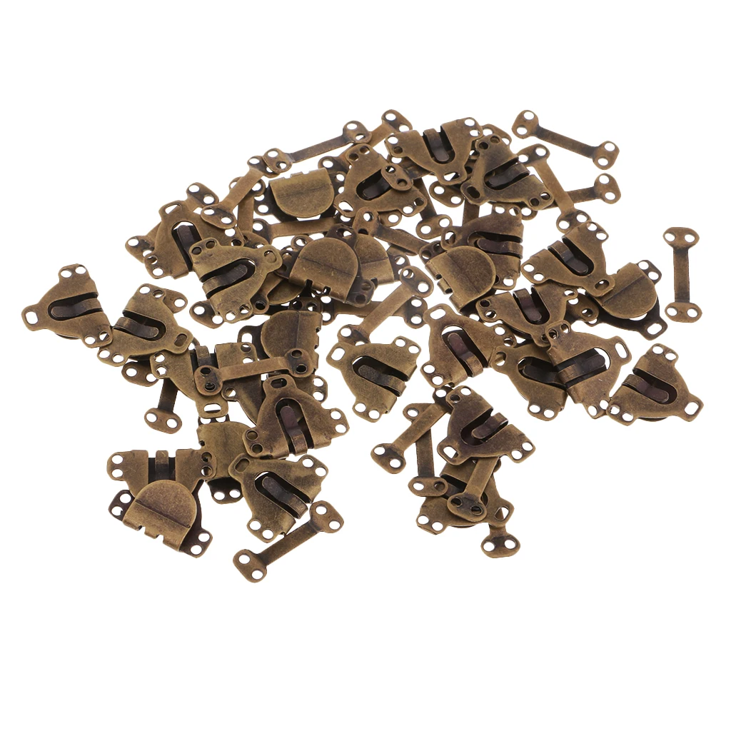 30 Sets Sewing Hook and Eye Closures for Trousers Skirt Dress Bra DIY Sewing Craft Bronze