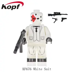 Игра Fortnight белый костюм излучения нападающий строительные блоки с настоящим металлическим оружием фигурки для игрушка-подарок для детей