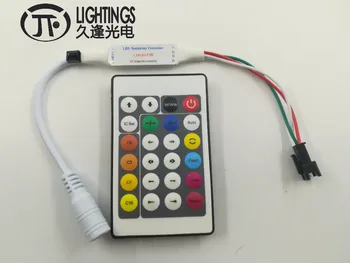

Fast shipping 30pcs DC3.3-24V WS2812B WS2811 24Keys Mini IR remote controller 200 Change Max 1-512 Pixel for WS2812B LED strip