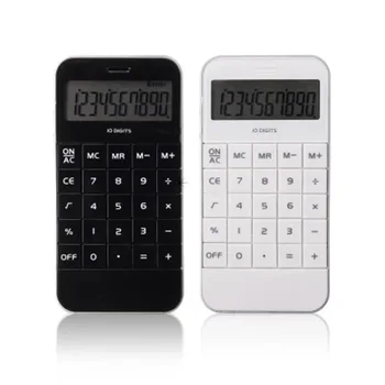 

1pcs Calculator Office Supplies Practical 10-digit Timer Calculator Pocket Type for Pupils Black White Creative Style Calculator
