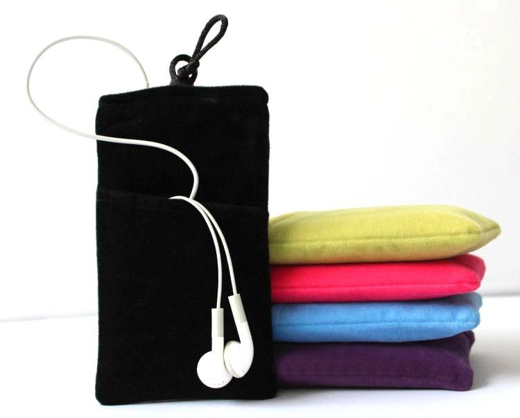 

Universal Flannel Soft Cloth Pouch Bag for iphone for Samsung phone MP3 Mp4 3.5 inch Case