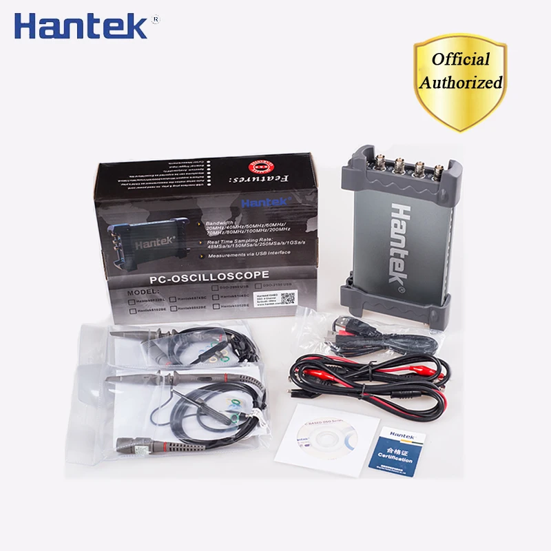 

Hantek 6254BC PC USB Oscilloscope 4 Channels 250MHz 1GSa/s Portable Digital Osciloscopio