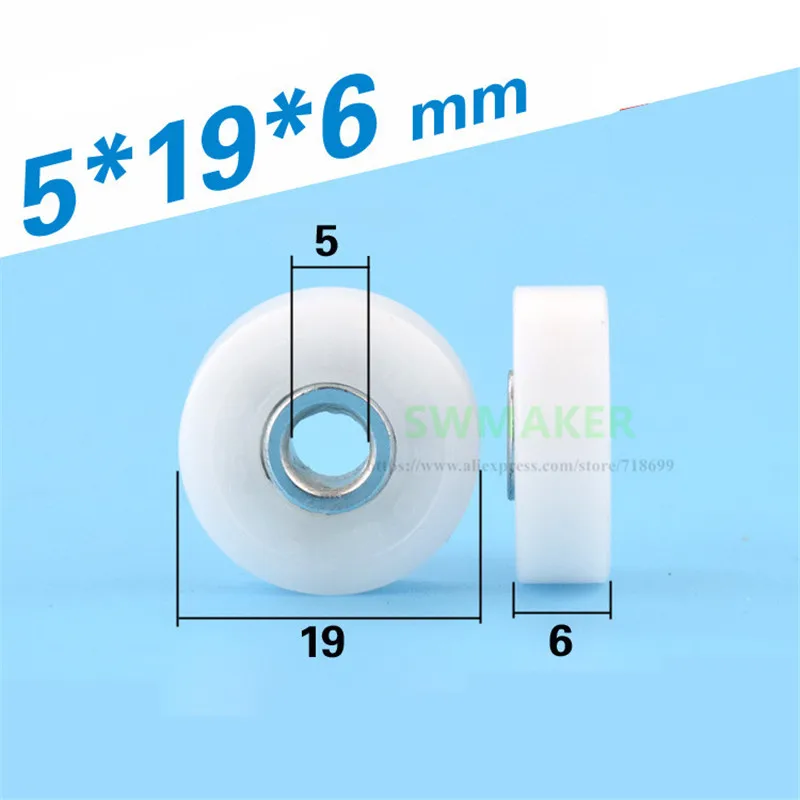 

SWMAKER 1pcs 5*19*6mm F roller, flat wheel, TOK driven passive wheel, furniture drawer / display case bearing pulley