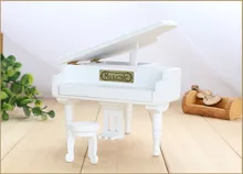 New White Wood Piano Music Box Home Decoration Creative Gifts for Princess Love Girl Valentine’s Day Christmas Birthday gift