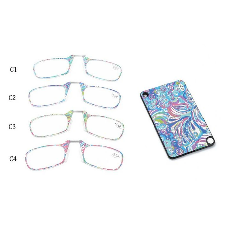 

Clip Nose Reading Glasses Portable Ultra-thin Men's And Women's Presbyopic Glasses Mini Glasses Sticky Mobile Phone Case