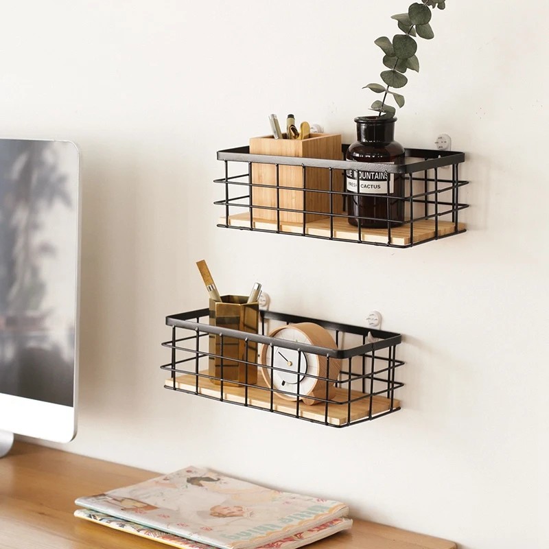 

Iron Storage Holders Home Storage Shelf Wall Hanging Storage Box Flower Pots Book Storage Racks Decoration Organizer Shelves
