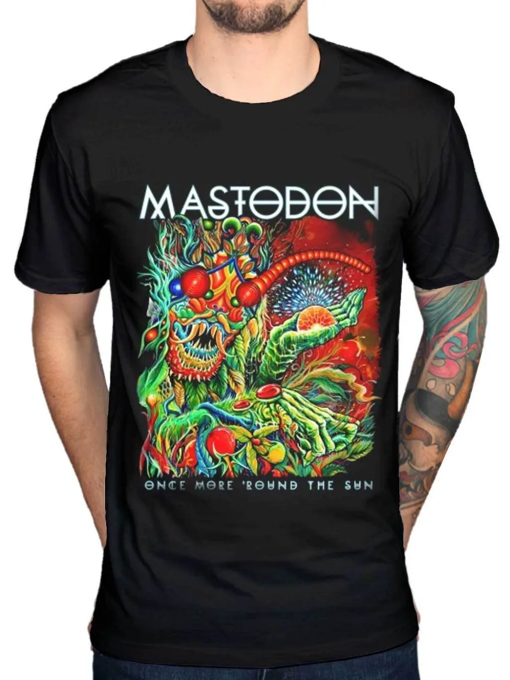 

Official Mastodon New Omrts Once More Round The Sun Graphic T Shirt Merch Band