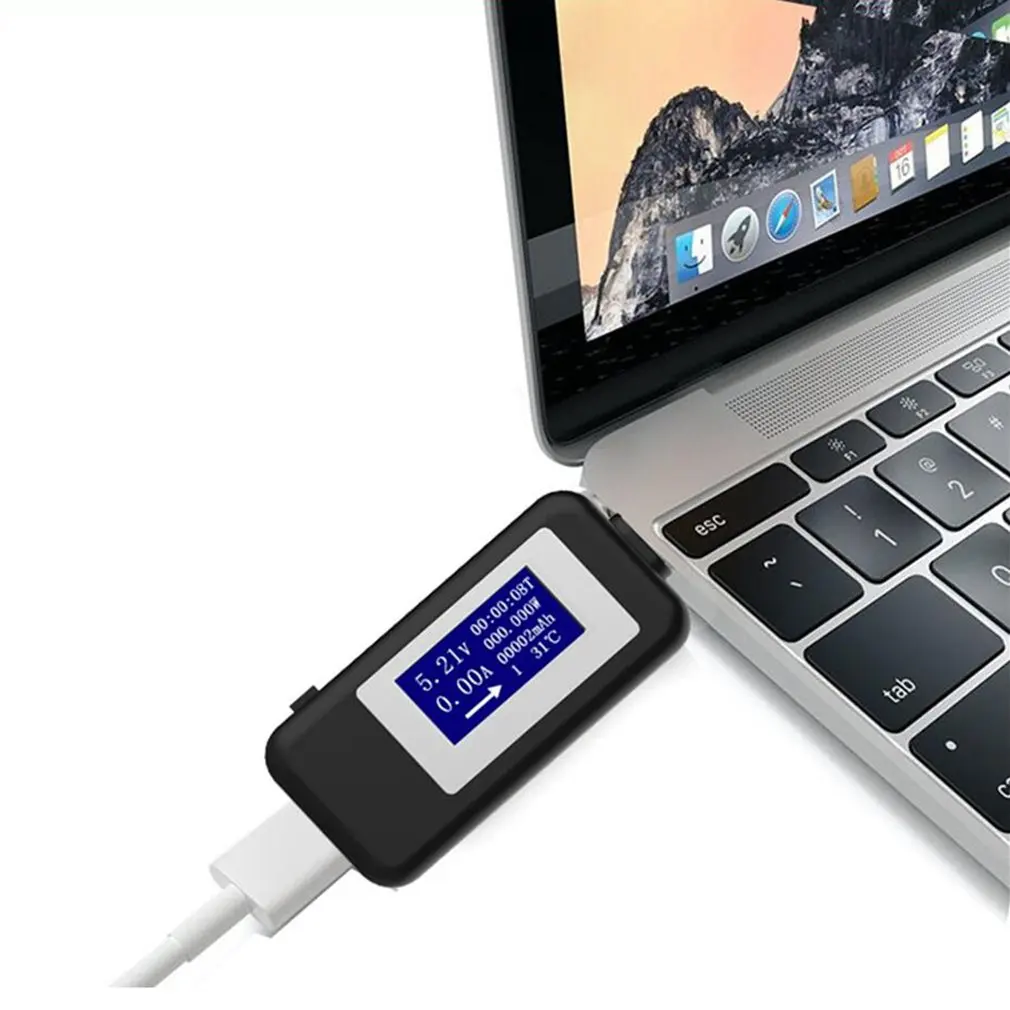 Usb type C Тестер Многофункциональный ЖК цифровой измеритель напряжения тока