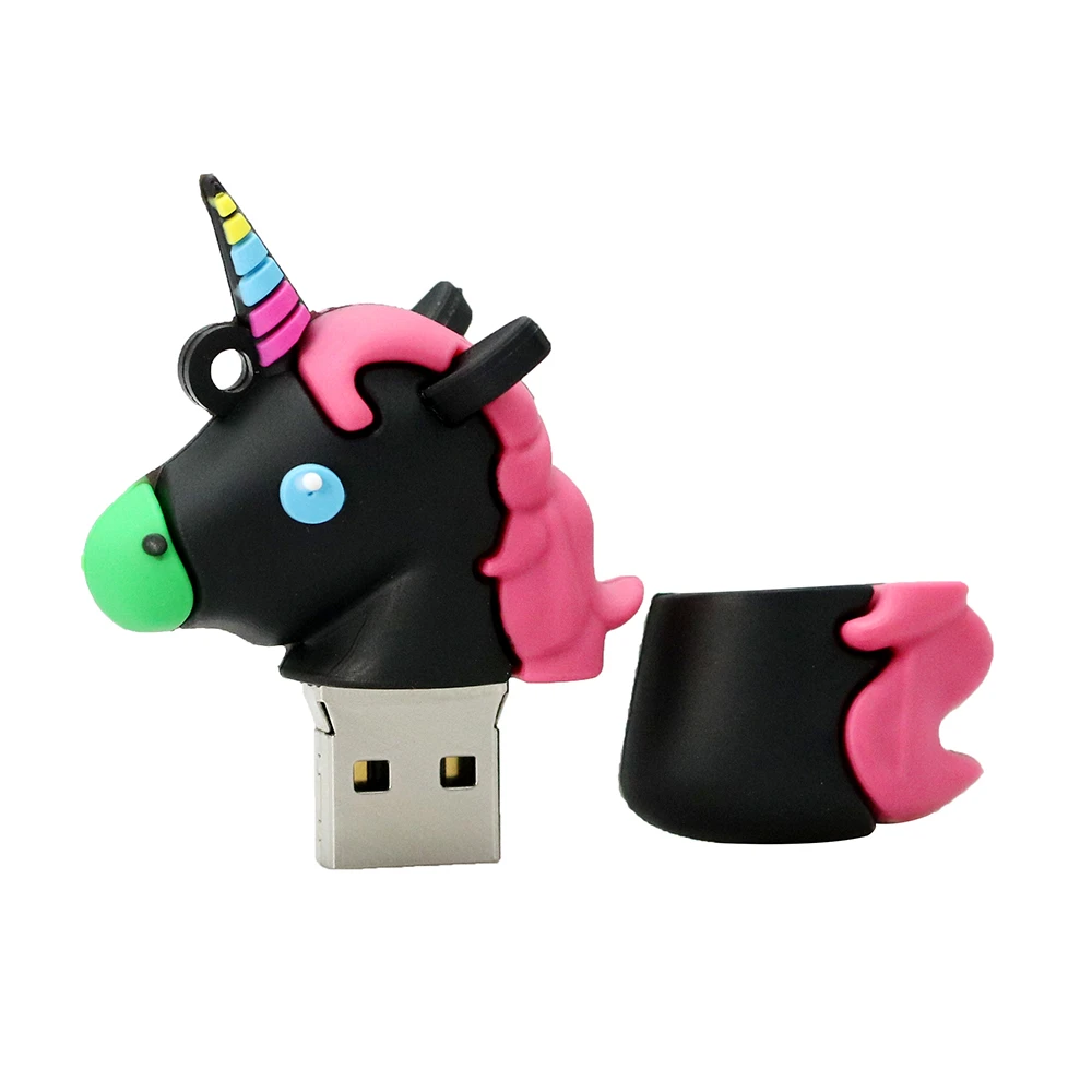 USB флэш-накопитель прекрасный красочный флеш-накопитель в виде единорога-накопитель 8 ГБ 16 ГБ 32 ГБ 64 Гб Флешка Радуга лошадь USB 2,0 диск памяти 128 ГБ USB флешка