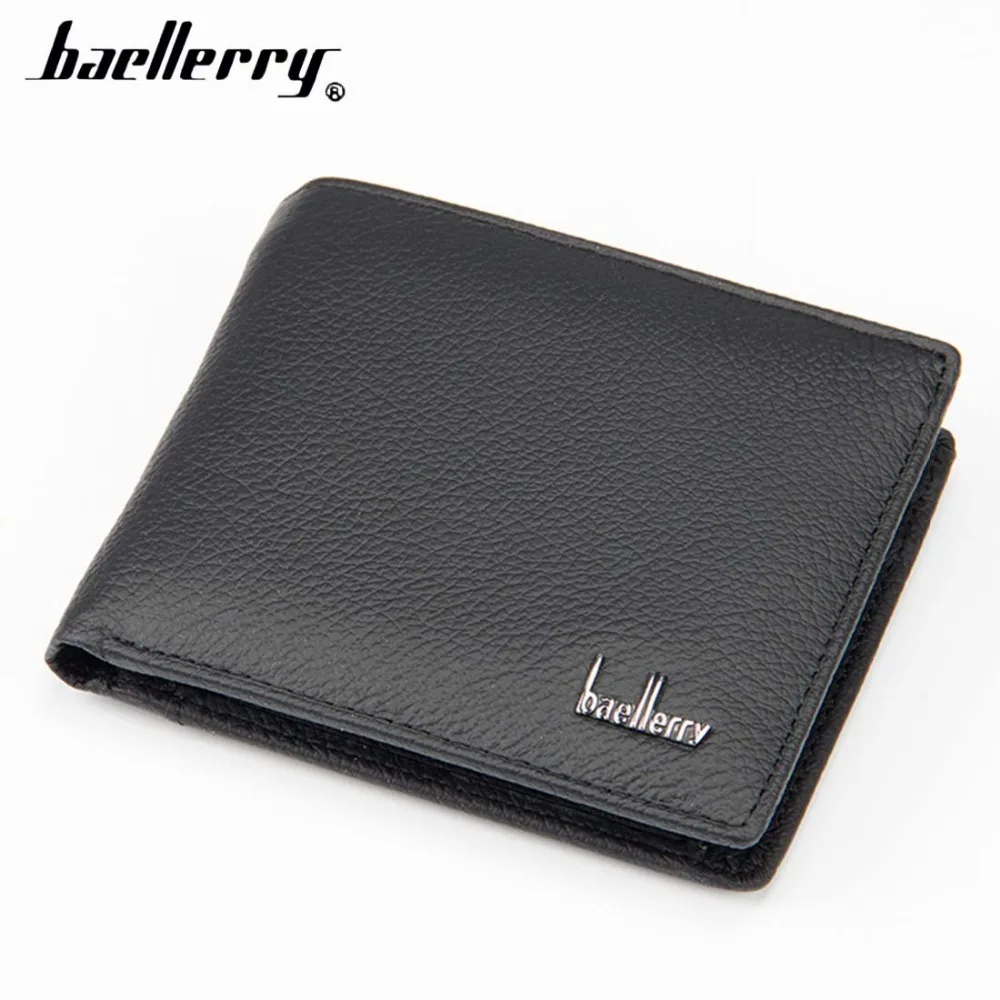 Мужские бумажники Baellerry из натуральной кожи с карманом для карт и зажимом