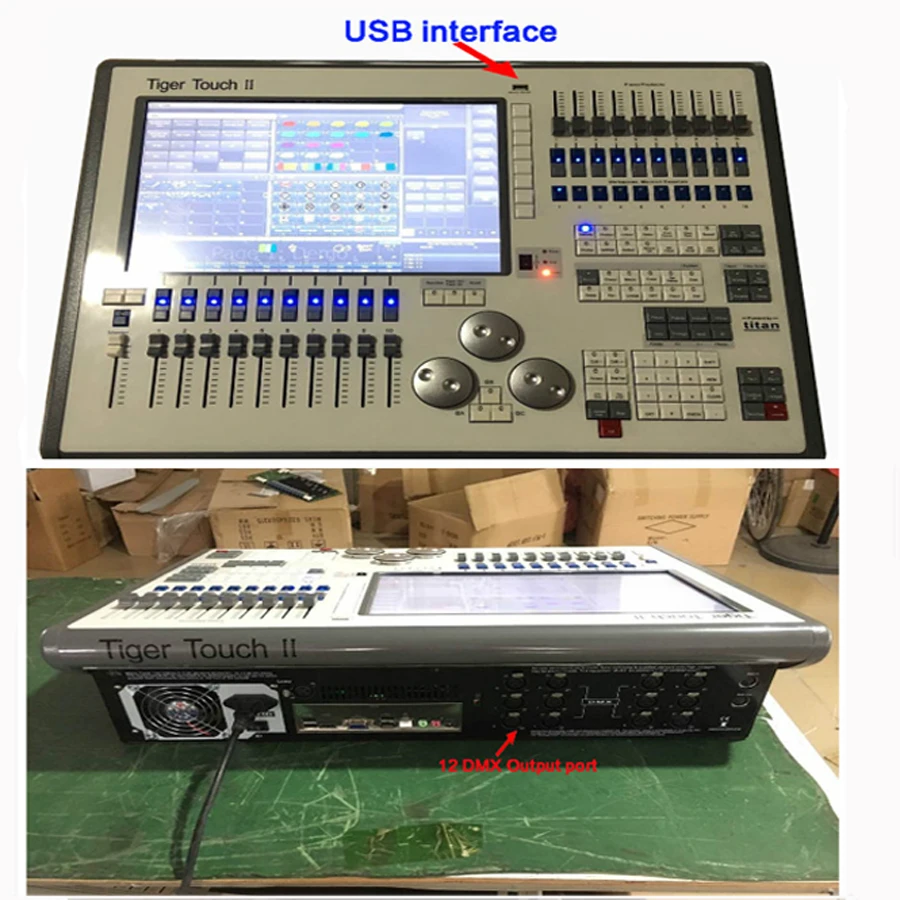 

Flight case+I7 Titan Operating System II Tiger Touch Controller Stage Light,DMX Controller LED Stage Lighting 2048 DMX Channels