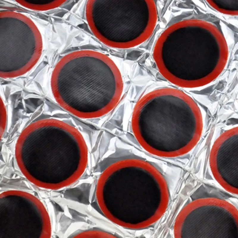 

48PCS 25mm Bike Tire Rubber Patch Cycle Repair Tool Kits Cycling Bike Tire Inner Tube Puncture Patch Repairing No Glue