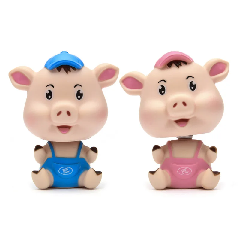 Creative Car Shaking Head Pig Model Ornaments Cartoon Cute Silicone Puppy Figurines Cake Baking Decoration Gifts | Дом и сад