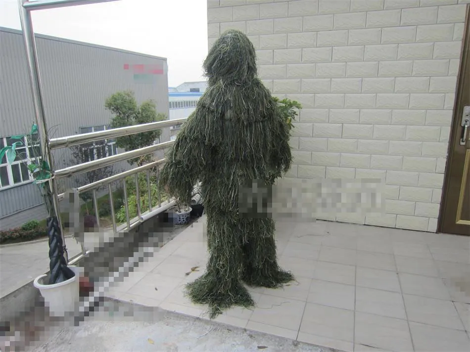 Лесной камуфляж Ghillie костюм трава Тип охотничья одежда, yowie Снайпер 3D бионная одежда костюм Добавить костюм большой размер для высоких людей