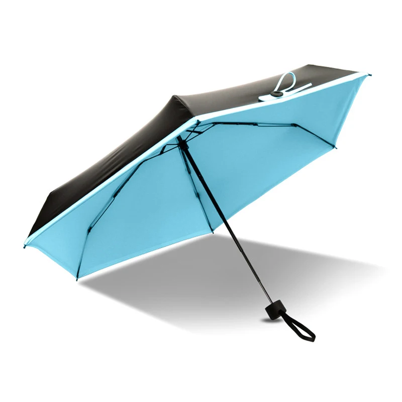 YADA Folding Small Mini Umbrella Parasol Rainy Pocket UV Five Umbrella For Women Men Anti-UV Black Coating Umbrellas Gifts YD105