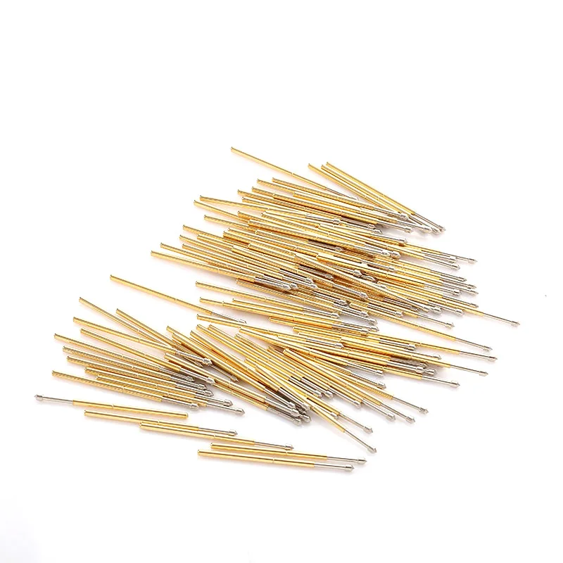 P100-E2 Hot Sale Metal Probe 100pcs Phosphor Bronze  Cone Spring Probe Length 33.35mm Switch Test Probe Tool Gold Thimble Home