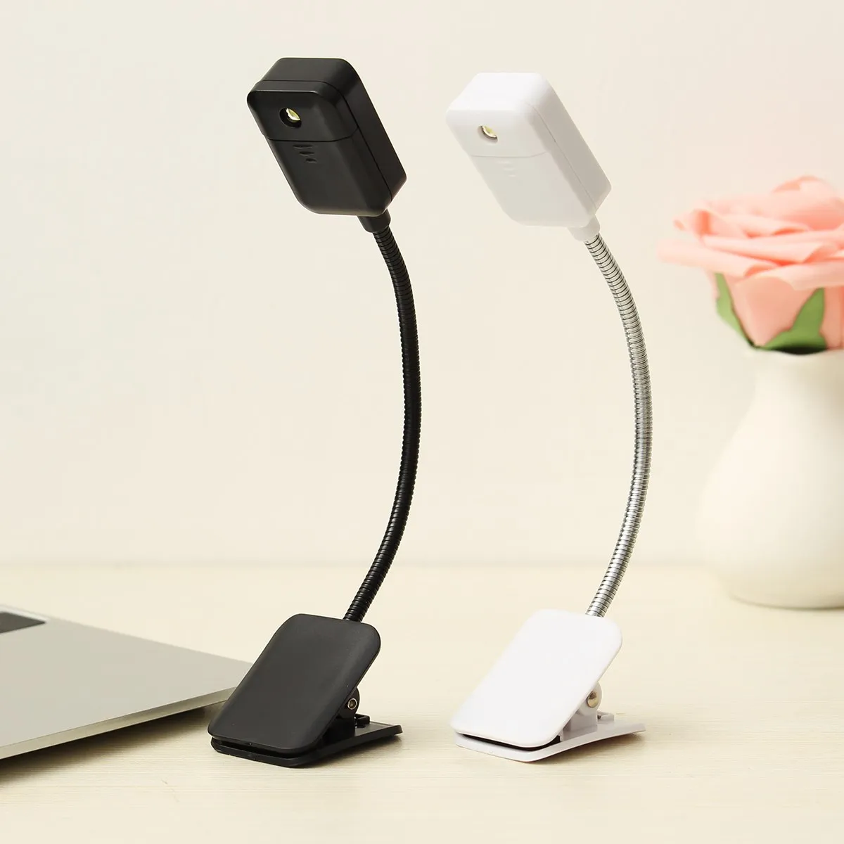 

Mini Unique Clip-On Flexible Bright LED Light For Kindle Notebook Reading Light Table Desk Lamp Flexible Clip On Book DC6V