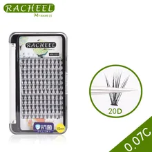 RACHEEL Профессиональные Накладные ресницы 0.07C 20D 12 рядов супер