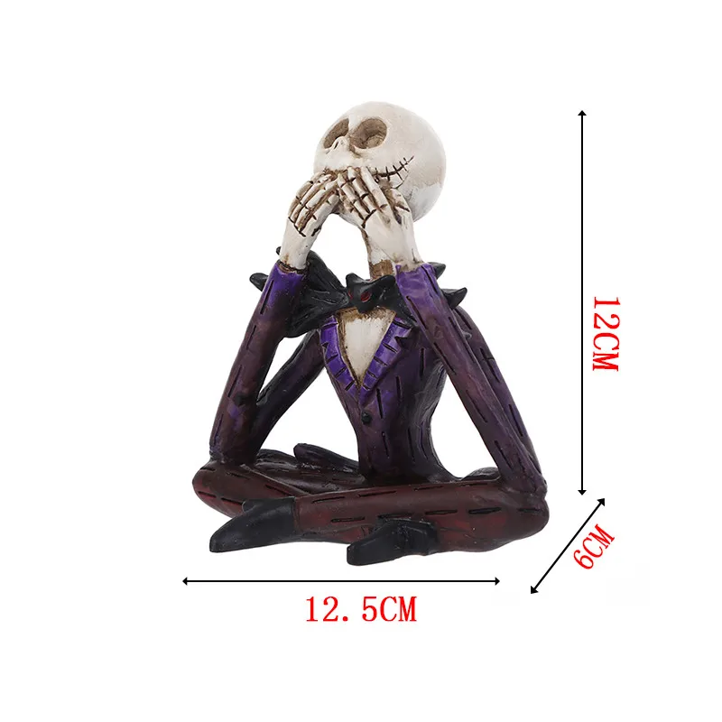 Смола статуи домашний декор ручной резной Тибетский Скелет статуя череп искусство статуэтки ручной работы украшения вечерние Бар Декор подарок на Хэллоуин