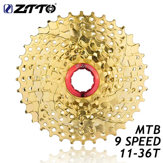 ZTTO MTB горный велосипед Запчасти 9 s 27 Скорость золото золотой выбеге кассета 11 36 T