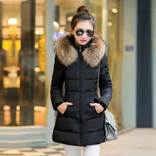 Корейская версия женские зимние 20-25-30-35-year-old Тонкий тонкий толстый пуховик куртка хлопка в долгосрочной разделе
