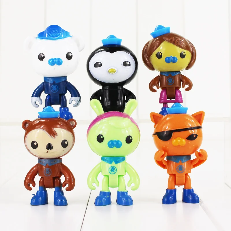 

6pcs/lot The Octonauts Captain Barnacles Kwazii Cat Peso Penguin Shellington Dashi Inkling PVC Action Figure Model Toy
