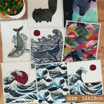 

Handmade diy cotton and linen patchwork wall covering fabric Japanese style