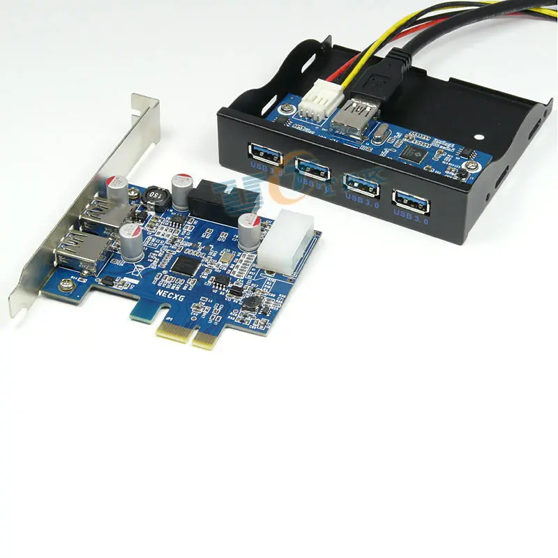 PCI e USB 3 0 адаптер карта управления с 20 контактами + 5 дюйма дюймовый 4 портовый