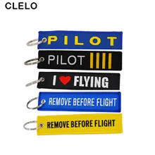 CLELO Fabric luggage tag suitcase Lables with Key Ring Chain OEM baggage tag Embroidery Travel bag tags For Aviation Gifts