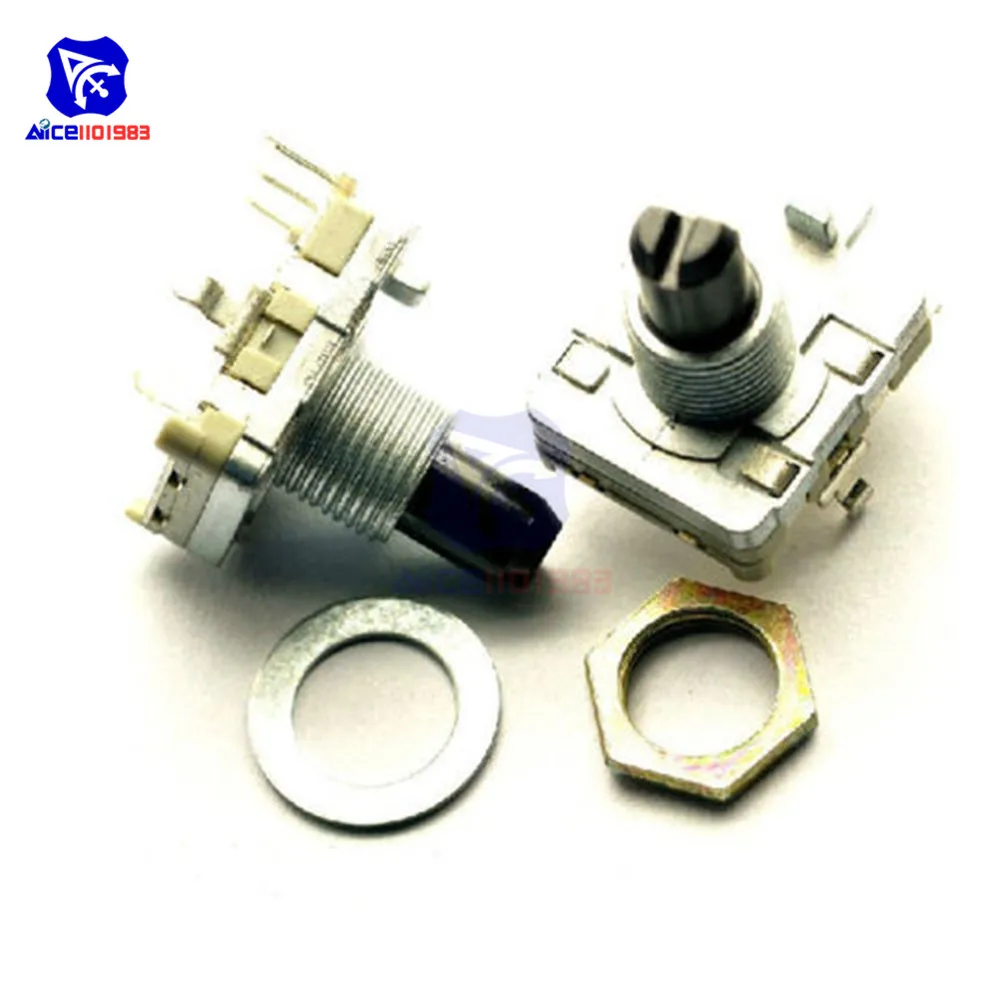 

360 Degree Rotary Encoder Code Switch Digital Potentiometer EC16 5 Pins 20 Digits D-Shaft 15mm Height 6mm Dia. Shaft